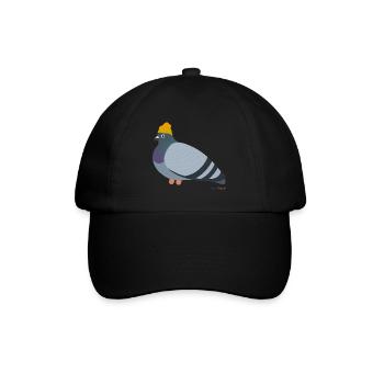 Coole Taube trägt eine Mütze, ähh Beanie natürlich - Baseballkappe - Schwarz/Schwarz - Vorne