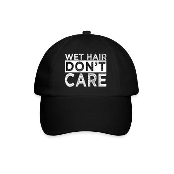 swimming swim funny swimming gift idea biker - Baseball Cap - black/black - Front