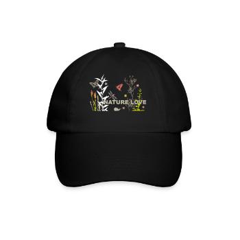 Nature Love Wiese mit Insekten - Baseballkappe - Schwarz/Schwarz - Vorne