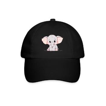Süßer kleiner Elefant - Baseballkappe - Schwarz/Schwarz - Vorne