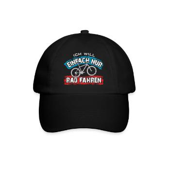 Ich will einfach nur Rad fahren auf meinem Bike - Baseballkappe - Schwarz/Schwarz - Vorne