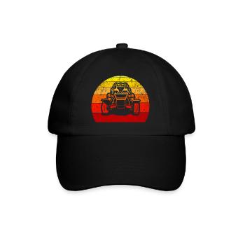 Retro Off-Road Adventure Illustration - Baseball Cap - black/black - Front
