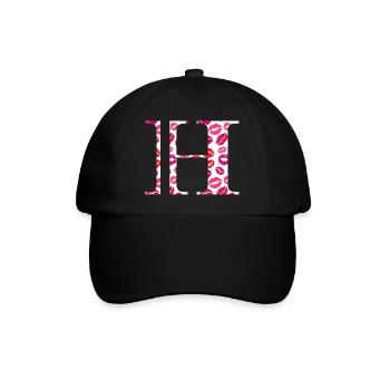 Buchstabe h Küsse - Baseballkappe - Schwarz/Schwarz - Vorne