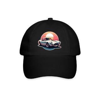 voiture vintage couché de soleil - Casquette classique - noir/noir - Devant