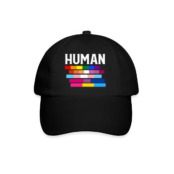 LGBT MENSCHLICHER STOLZ - Baseballkappe - Schwarz/Schwarz - Vorne