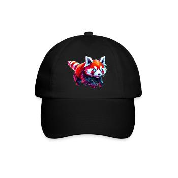Red Panda Origami Geometric 3D - Baseball Cap - black/black - Front