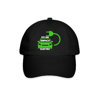 Ich bin einfach Elektro lustige Elektroauto Spruch - Baseballkappe - Schwarz/Schwarz - Vorne
