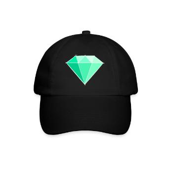 Edelsteine: Smaragt Zeichnung / Symbol. Juwel. - Baseballkappe - Schwarz/Schwarz - Vorne