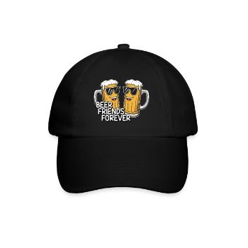 Zwei lustige Bierkrüge mit Sonnenbrille Bier - Baseballkappe - Schwarz/Schwarz - Vorne