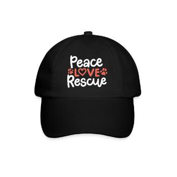 Dog Rescue Dog Lover - Baseballkappe - Schwarz/Schwarz - Vorne