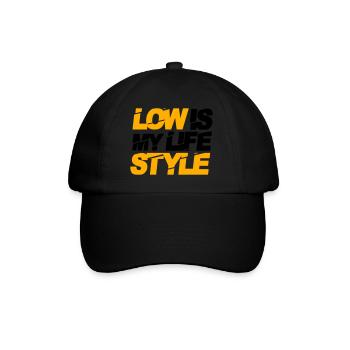 low is my lifestyle - Baseballkappe - Schwarz/Schwarz - Vorne