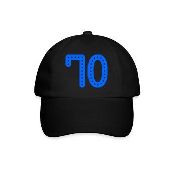 70. 70 ANS. 70e ANNIVERSAIRE. ANNIVERSAIRE 70 ANS. - Casquette classique - noir/noir - Devant