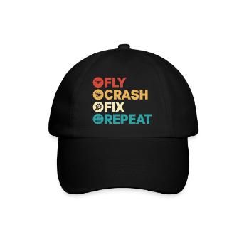 Fly crash Fix Répéter Drone Pilote RC Vol - Casquette classique - noir/noir - Devant