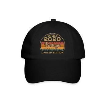 Jahrgang Oktober 2020 Geburtstagsgeschenk - 2020 - Baseballkappe - Schwarz/Schwarz - Vorne