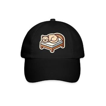 Chat mignon dormant sur le lit - Casquette classique - noir/noir - Devant