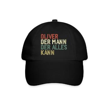 Oliver L’homme qui sait tout Prénom Oliver - Casquette classique - noir/noir - Devant