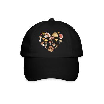 Heart-shaped mushrooms.T-shirt for mushroom picker - Baseball Cap - black/black - Front