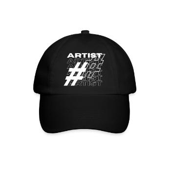 Künstler Hashtag Typografie - Baseballkappe - Schwarz/Schwarz - Vorne