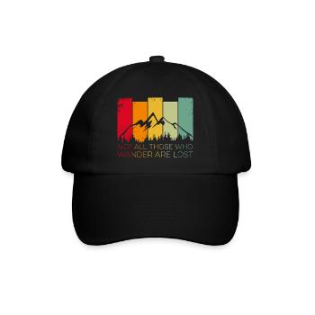 Not all those who wander are lost - Baseballkappe - Schwarz/Schwarz - Vorne