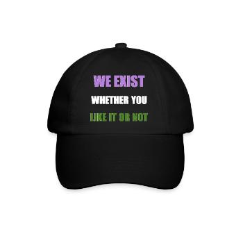 We Exist - Genderqueer Flag - Baseball Cap - black/black - Front