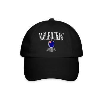 Melbourne, Australie, design élégant et minimaliste - Casquette classique - noir/noir - Devant