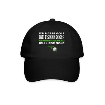 Ich liebe Golf Golfer Golfen - Baseballkappe - Schwarz/Schwarz - Vorne