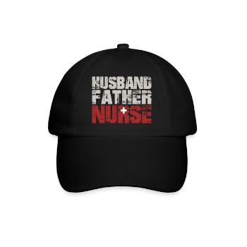 Husband Father Nurse Father's Day  - Baseballkappe - Schwarz/Schwarz - Vorne