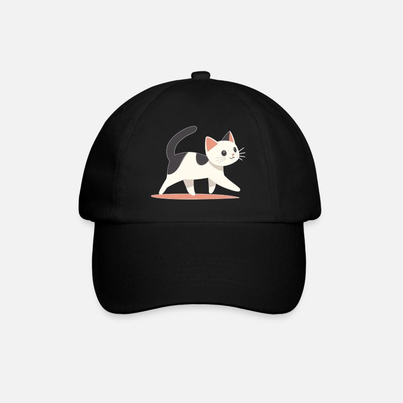 Katze - Baseballkappe - Schwarz/Schwarz