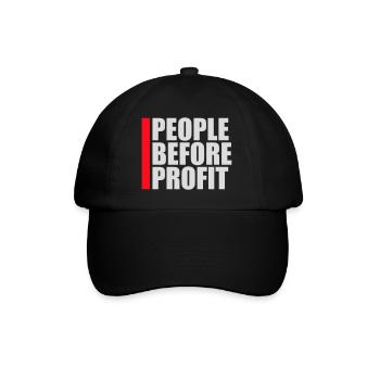 People Before Profit Aktivismus Gerechtigkeit Logo - Baseballkappe - Schwarz/Schwarz - Vorne