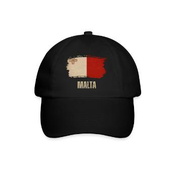 Drapeau grunge maltais, j’adore Malte - Casquette classique - noir/noir - Devant