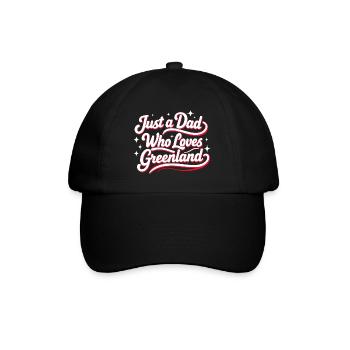 Just a Dad who Loves Greenland Grönland Fan - Baseballkappe - Schwarz/Schwarz - Vorne