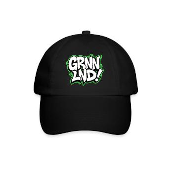 GRNNLND! Grönland Streetwear für Weltenbummler - Baseballkappe - Schwarz/Schwarz - Vorne