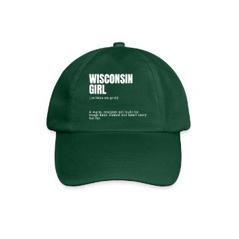 Wisconsin Girl Typo Motif - Baseball Cap - bottle green - Front