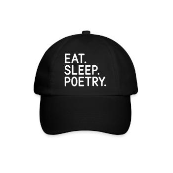 Eat Sleep Poesie Tee - Baseballkappe - Schwarz/Schwarz - Vorne