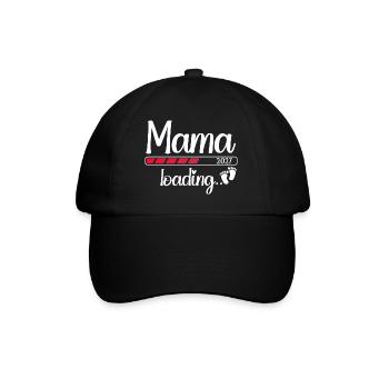 Mama 2027 Loading Werdende Mama 2027 - Baseballkappe - Schwarz/Schwarz - Vorne
