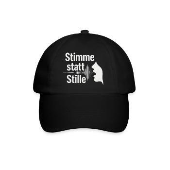 Stimme statt Stille Meinungsfreiheit Spruch - Baseballkappe - Schwarz/Schwarz - Vorne