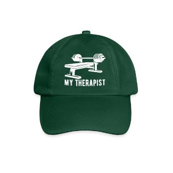 Mon thérapeute fait du développé couché à la salle de musculation drôle - Casquette classique - vert bouteille - Devant