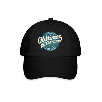Oldtimer Mai 1966 - Geburtstag - Geschenk - Baseballkappe - Schwarz/Schwarz - Vorne
