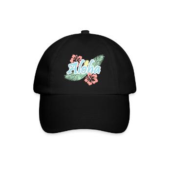 Aloha-tropische Sommerblumen - Baseballkappe - Schwarz/Schwarz - Vorne