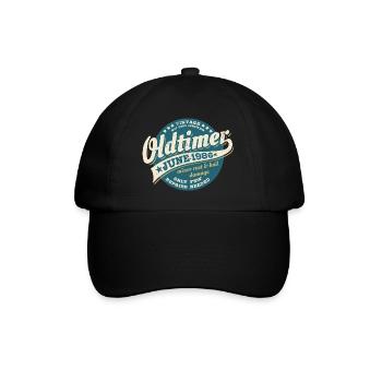 Oldtimer Juni 1986 | Geburtstag Geschenk - Baseballkappe - Schwarz/Schwarz - Vorne