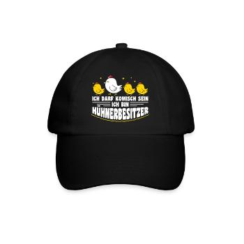 Hühnerflüsterer Huhn Hühnerhalter Hühner - Baseballkappe - Schwarz/Schwarz - Vorne
