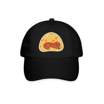 Dachshund Pizza Slice Funny Dog Art - Baseball Cap - black/black - Front