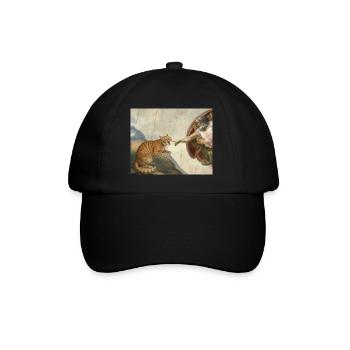 Chat gifle la main de Dieu Mème des chats drôles - Casquette classique - noir/noir - Devant