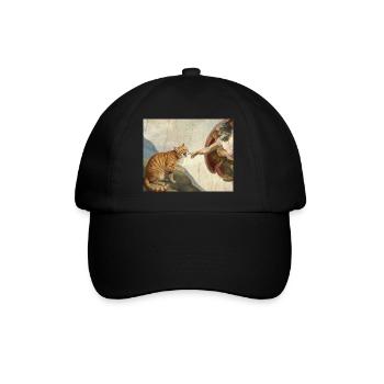 Chat gifle la main de Dieu Mème des chats drôles - Casquette classique - noir/noir - Devant