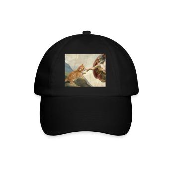 Chat gifle la main de Dieu Mème des chats drôles - Casquette classique - noir/noir - Devant