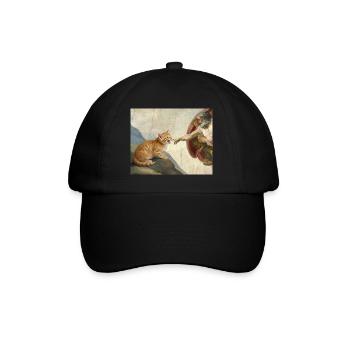 Chat gifle la main de Dieu Mème des chats drôles - Casquette classique - noir/noir - Devant