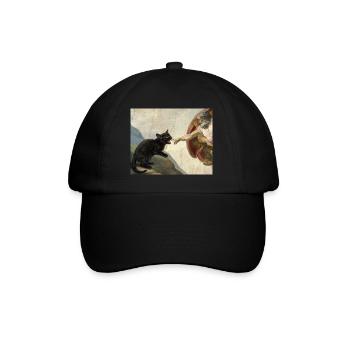 Chat gifle la main de Dieu Mème des chats drôles - Casquette classique - noir/noir - Devant