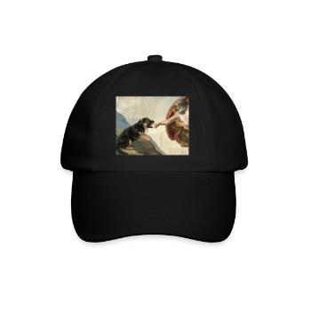 Dog God's Hand Shepherd Dog Meme - Baseball Cap - black/black - Front