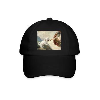 Mème des chiens maltais de la main du chien - Casquette classique - noir/noir - Devant