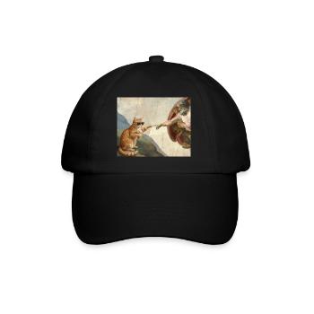 Chat gifle la main de Dieu Mème des chats drôles - Casquette classique - noir/noir - Devant